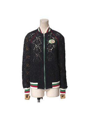 Gucci Web Jacket 36 Lace Zip Up GG Logo Patch